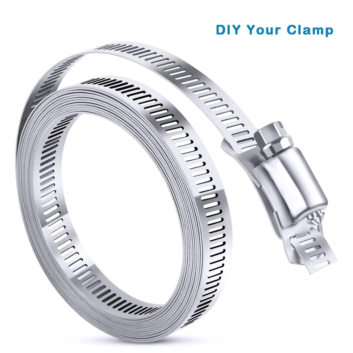 9.8ft Adjustable Large Hose Clamps Worm Gear Stainless Steel Clamp With 6 Fasteners Plumbing Clamp Sturdy Hose Clips Kit image 6