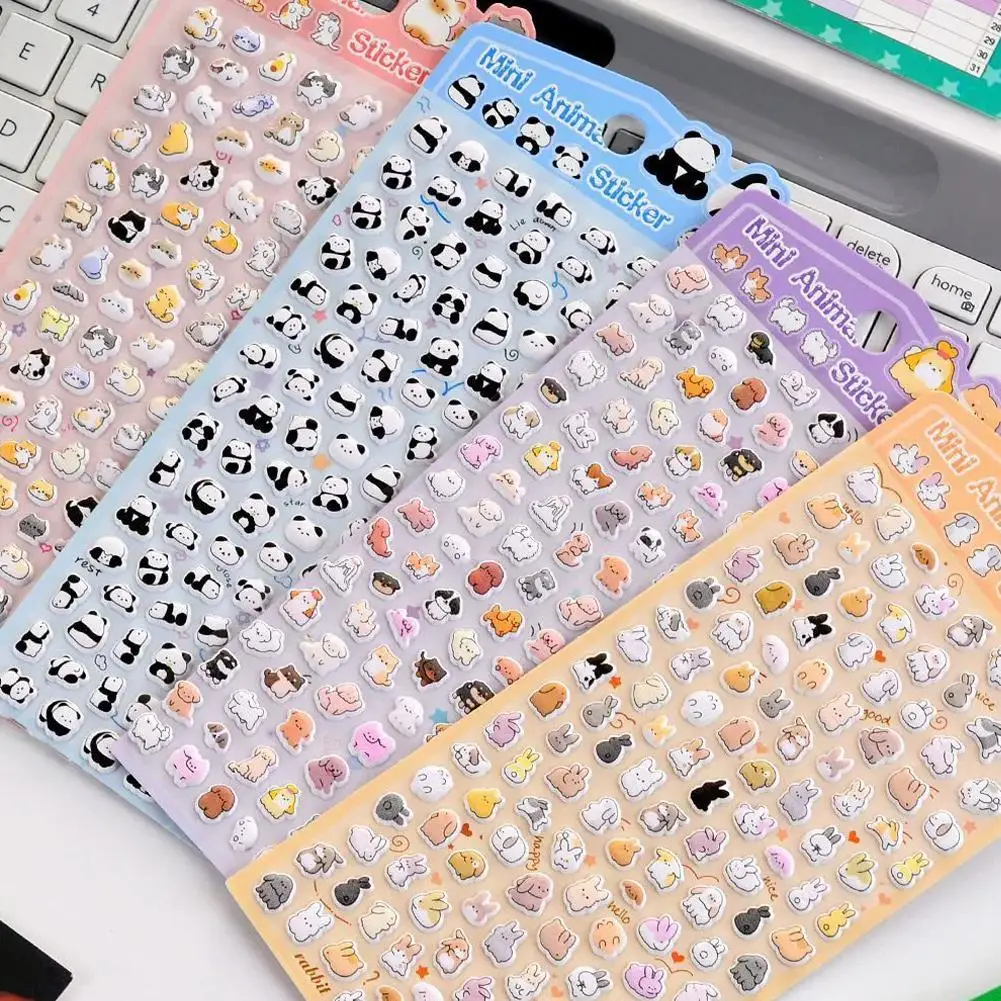 Kawaii 3D Puffy Stickers Cute Cartoon Mini Animals Aesthetic Decals for DIY Scrapbooking Journal Stationery Phone Case Decor