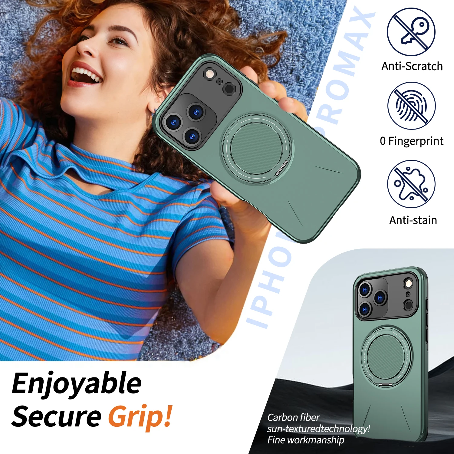 360 ° Magnetische Halterung Telefon Fall Für iPhone 17 Air 11 12 13 14 15 16 17 Pro Max Für Magsafe stoßfest Ständer Halter Abdeckung Funda – Detail 2