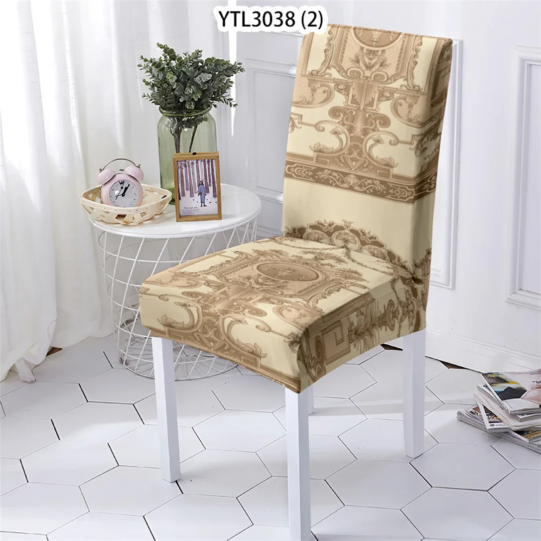 European Elements Style Cover For Dining Living Room Chair Cover Flowers Pattern Dining Furniture Chairs Covers Home Stuhlbezug