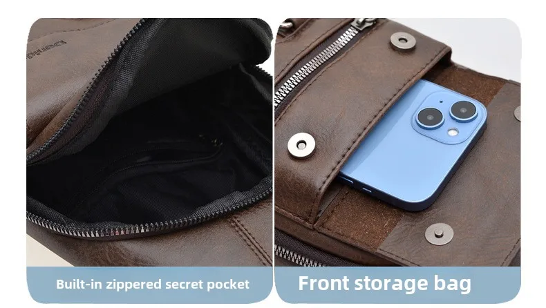 New Chest Bag, Men's Versatile Shoulder Bag, Large Capacity Solid Color Waterproof Crossbody Bag, Men's Business Travel