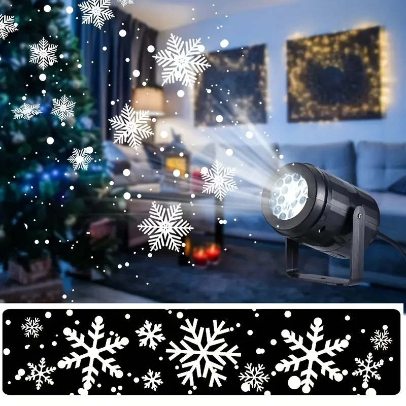 1Pc Schneeflocke Weihnachten Halloween Laser Projektor Licht Muster Wasserdicht Rotierenden Weihnachten LED Bühne Lichter Halloween Dekor