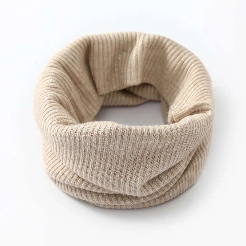 LDZWSM 100% ピュアウールニットリングスカーフエレガントなネッカスカーフ女性ソフト暖かい偽襟ネックウォーマーヘアバンド冬 G 3123001