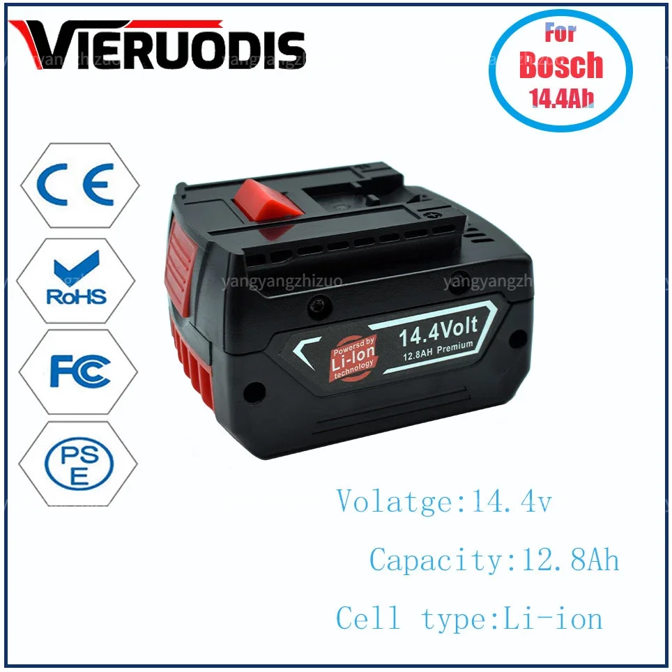 

For BOSCH 14.4V 12.8ah Rechargeable Li-ion Battery Cell Pack for BOSCH Cordless Electric Drill Screwdriver BAT607G BAT614G