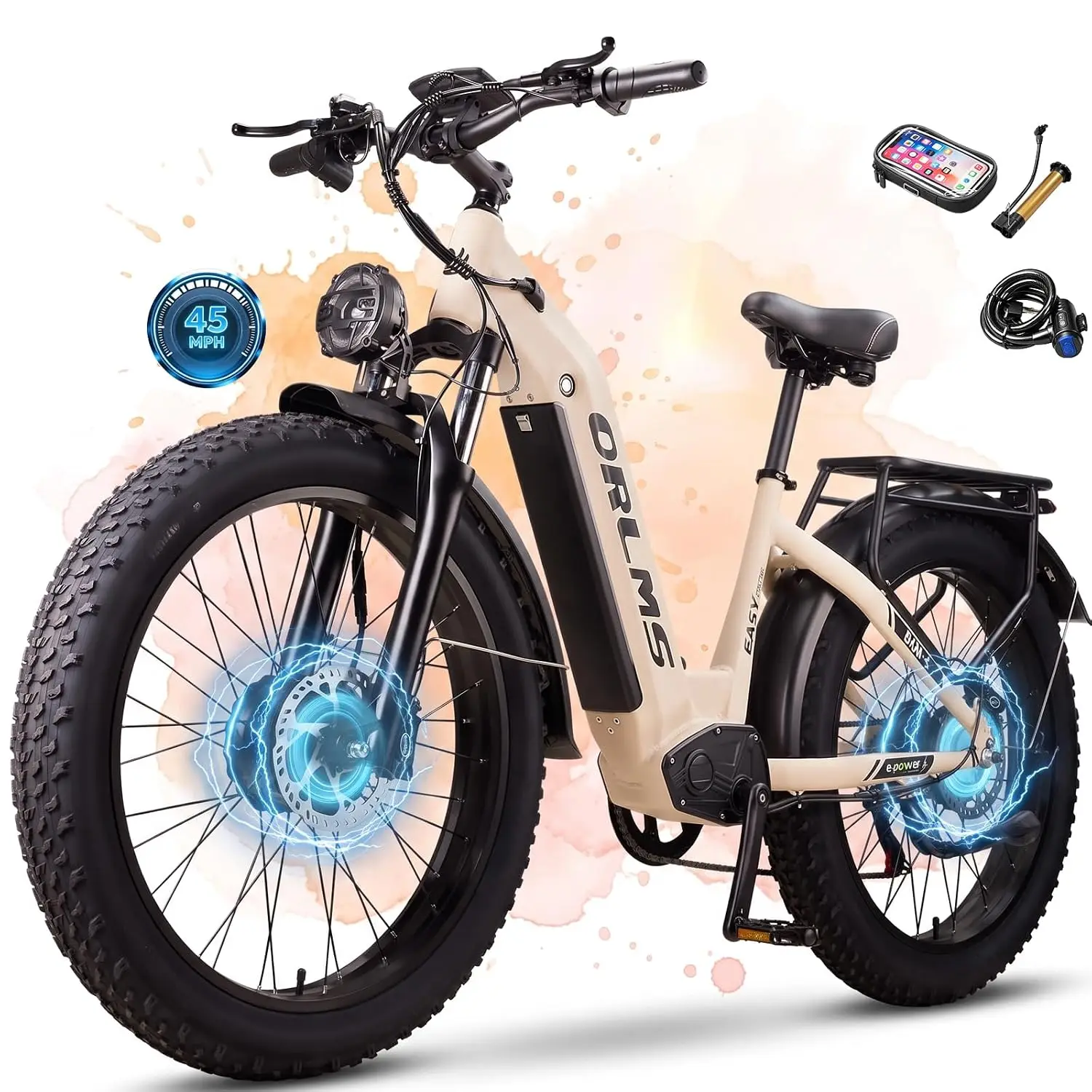 8000W Dual Motor E-Bike Adults, 45MPH 52V 26Ah Battery, 100 Miles Range, 26 Inch Fat Tire, 7-Speed Shock Absorber, Customized