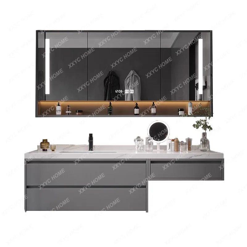 

Stainless Steel Rock Basin Bathroom Cabinet Assembled Cabinet Smart Mirror Cabinet Wash Basin Balcony Ark