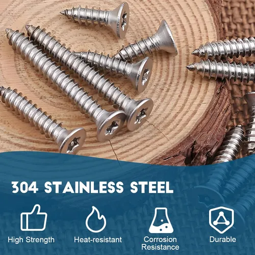 Imagen 2 del producto Tornillo Autorroscante de Seguridad Torx de Seis Lóbulos con Cabeza Plana Avellanada de Acero Inoxidable M2 M2.3 M3 M4 M5 para Madera