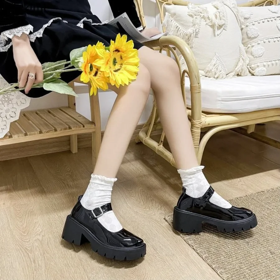 

New Japanese Style Women's Thick Soled JK Uniform Shoes Lolita Platform Small Leather Shoes Ladies Fashion Versatile Retro Pumps