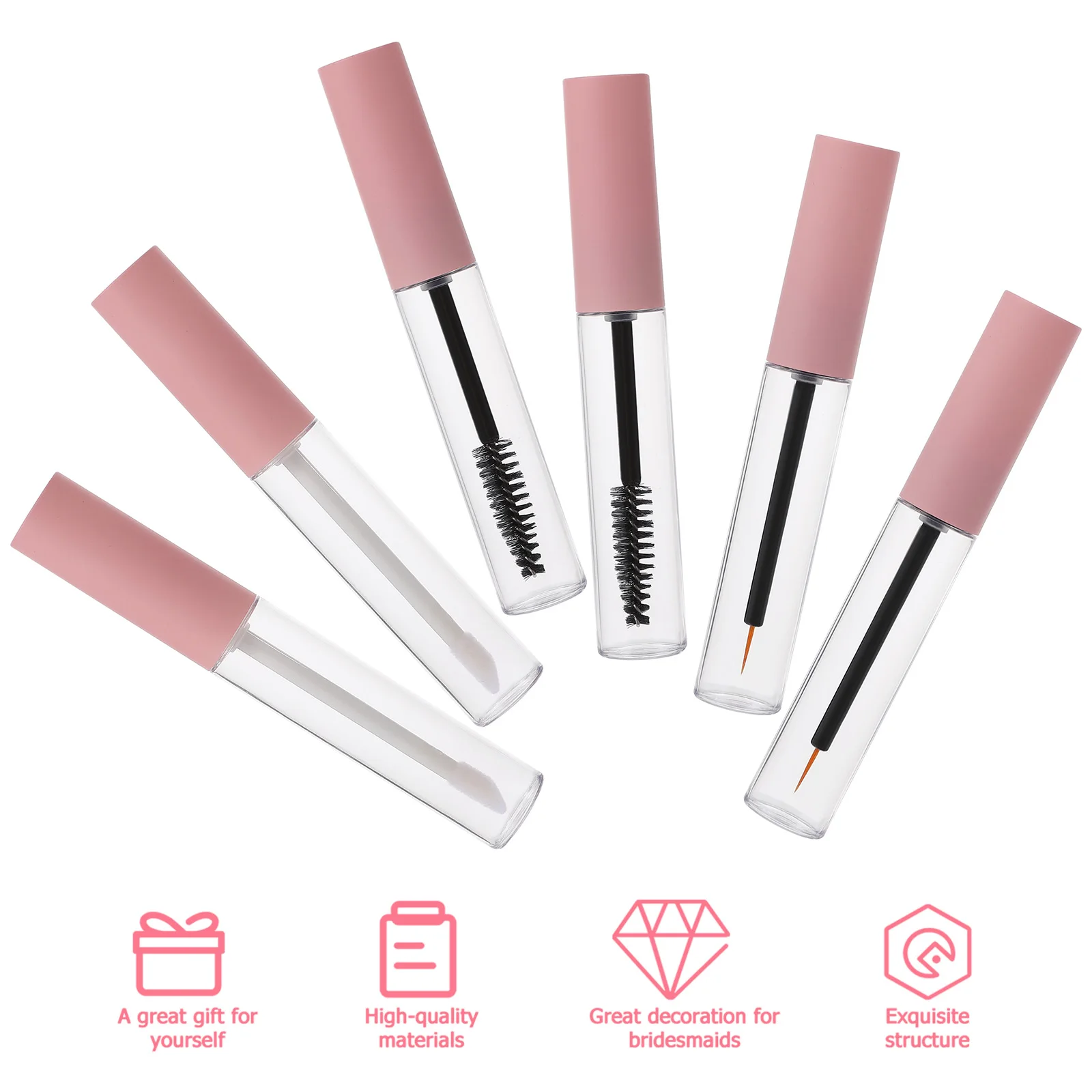 6pcs Empty หลอดสําหรับขนตาปลอมกาว LeakProof พลาสติกมาสคาร่าอายไลเนอร์ลิปกลอสขวดเครื่องมือแต่งหน้า eyelash serum