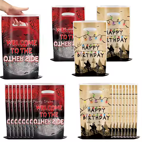 Bolsa de Regalo de Stranger Things Temporada 5, Artículos para Fiestas, Decoración de Cumpleaños, Bolsas de Golosinas, Dulces, Recuerdos para Baby Shower, Fiestas de Terror