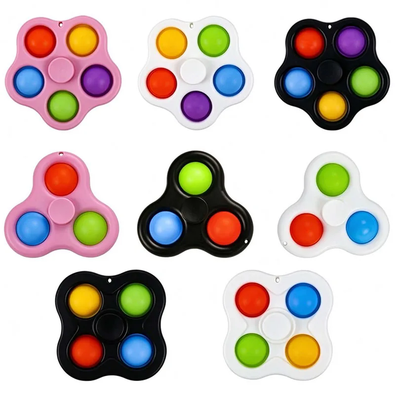 High Quality Push Bubble Fidget Spinner Quite ADHD Anxiety Stress Relief Toys Birthday Party Favors Gifts Treasure Box Prize