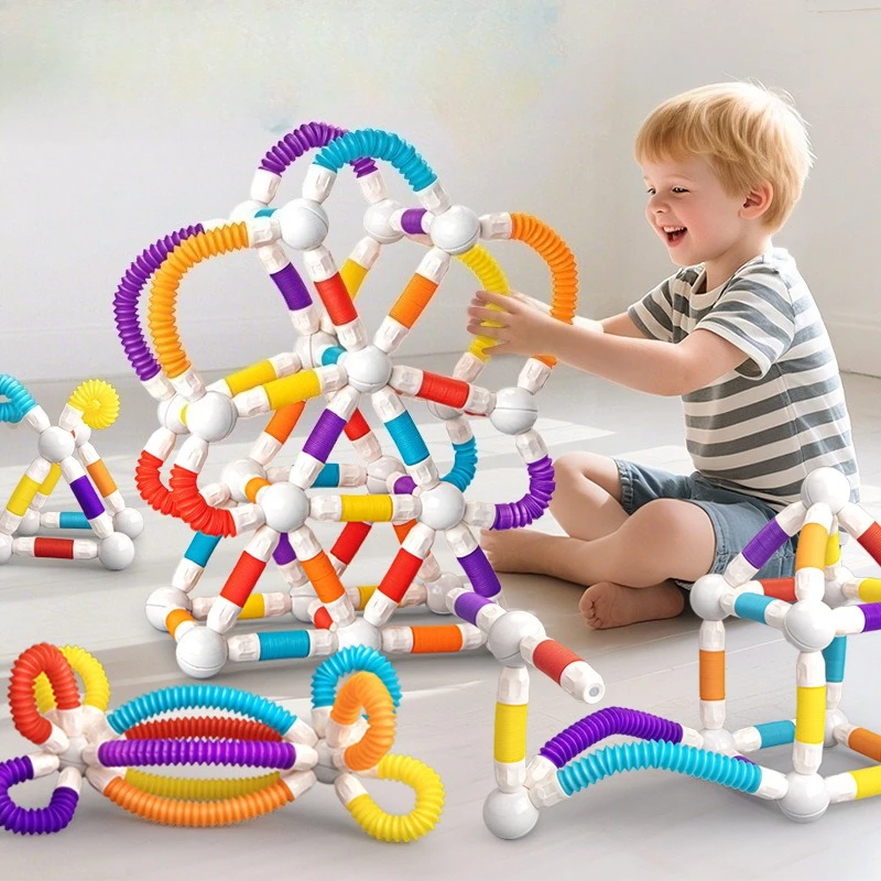 Elastyczne magnetyczne klocki konstrukcyjne dla dzieci, zestaw magnetyczny do tworzenia, magnesy, konstruktor, zabawki do składania dla dziewczynek i chłopców.