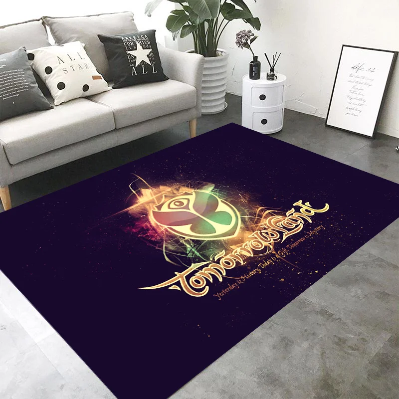 T-Tomorrowland Music Logo Rug Area Carpet for Living Room Kids Bedroom Sofa Kitchen Hallway Decorate Child Non-slip Mats