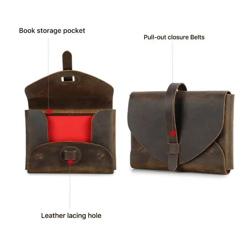Étui de couverture de livre en cuir rétro personnalisé NuSO k, sac de transport, stockage de la Sainte Bible, sac à main de protection d\'étude, 100%