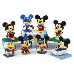 Disney Micro Building Blocks Mickey Minnie Mouse Cosplay SuperHero DIY Puzzle 3D Model Donald Duck Daisy Mini Brick Figures Toy
