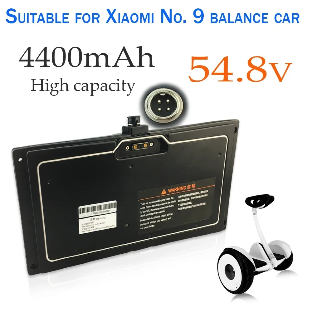 

2025 NEW 4-pin 54.8V 4400mAh Li-ion battery pack can be connected to the APP, suitable for the Xiaomi No. 9 balanced car battery