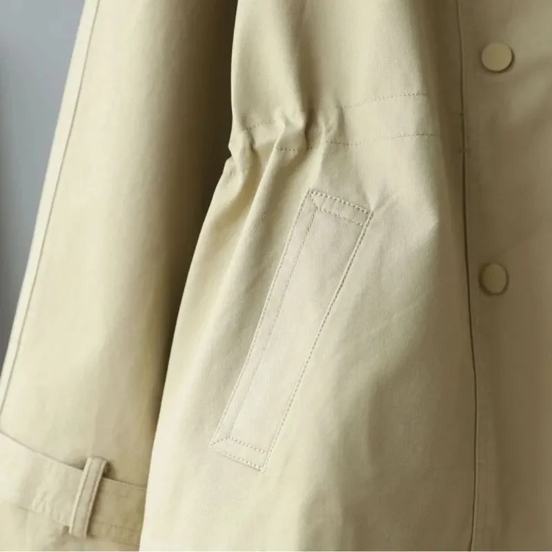 

Spring Autumn 2025 Short Windbreaker Coat Women's High Sense Small Waist Overwear Light Luxury Jacket Korean Female Outcoat Tops