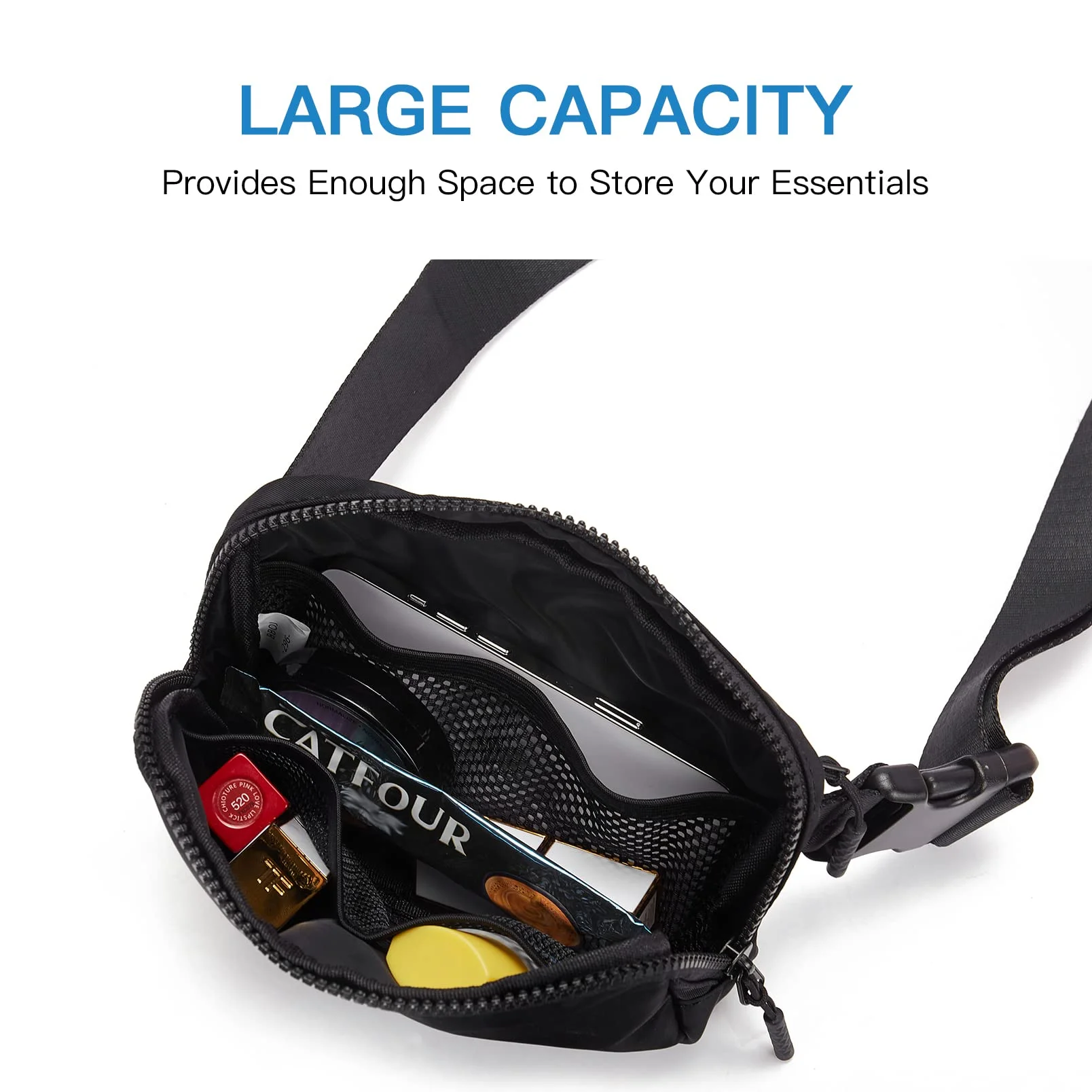 Checkered Fanny Packs for Women Everywhere Belt Bag Black And White Checkered Purse Nylon Crossbody Bum Bag