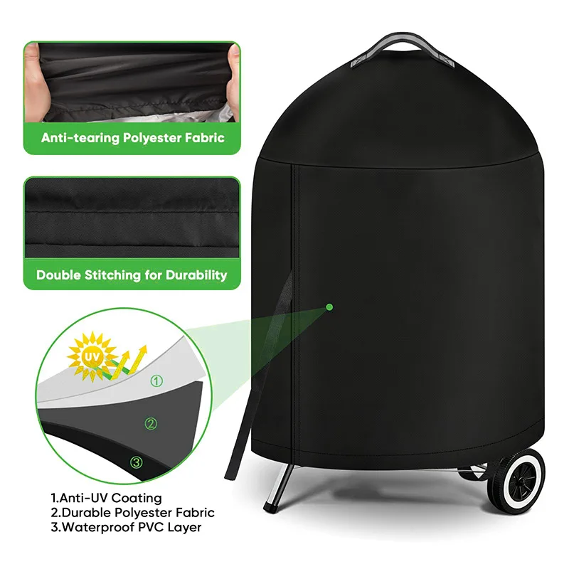 26.5x36 inch Charcoal Grill Cover for the Weber Grill-Gas BBQ Lid with Top Hook and Loop, Waterproof and UV Resistant BBQ Cover