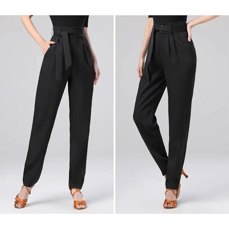 Women's Spring/Summer New High Waist Modern Dance Hall Dance Practice Pocket