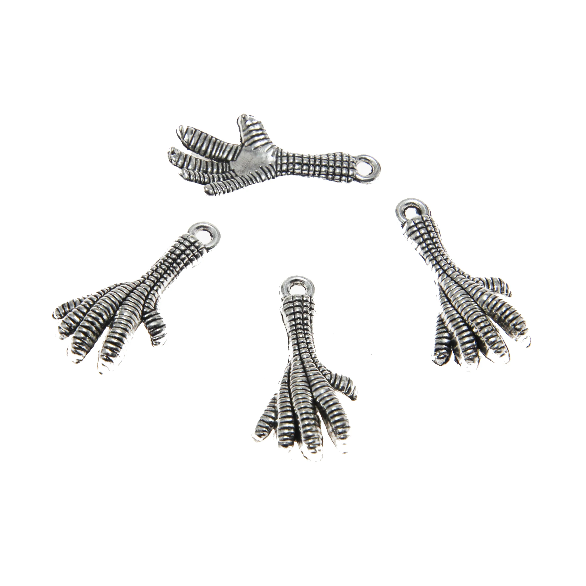 15pieces/lot Chicken feet charm Antique Tibetan silver tone chicken claw Charm pendant DIY jewelry 26x13mm