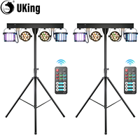 U`King 2Pcs/Set 60W RGBW LED Par Lights Combination Bracket Light DMX512 Stage Light For DJ Disco Concert Wedding Birthday Party