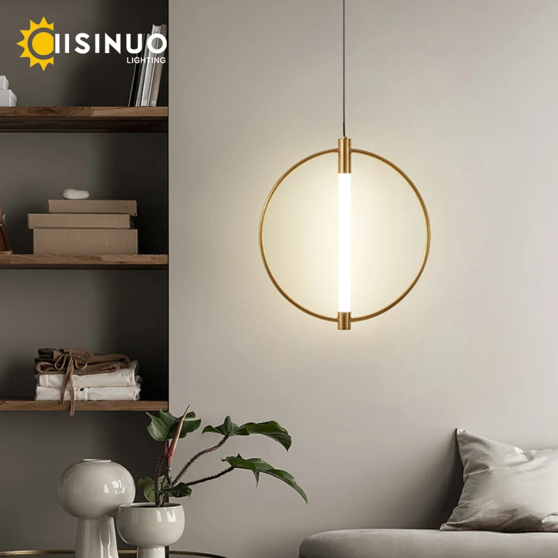 Moderne LED-Kreis Pendel leuchten Leuchten hängen Schlafzimmer Lampen für Home Decora Beleuchtung Gold schwarz Drop light Küchen leuchten