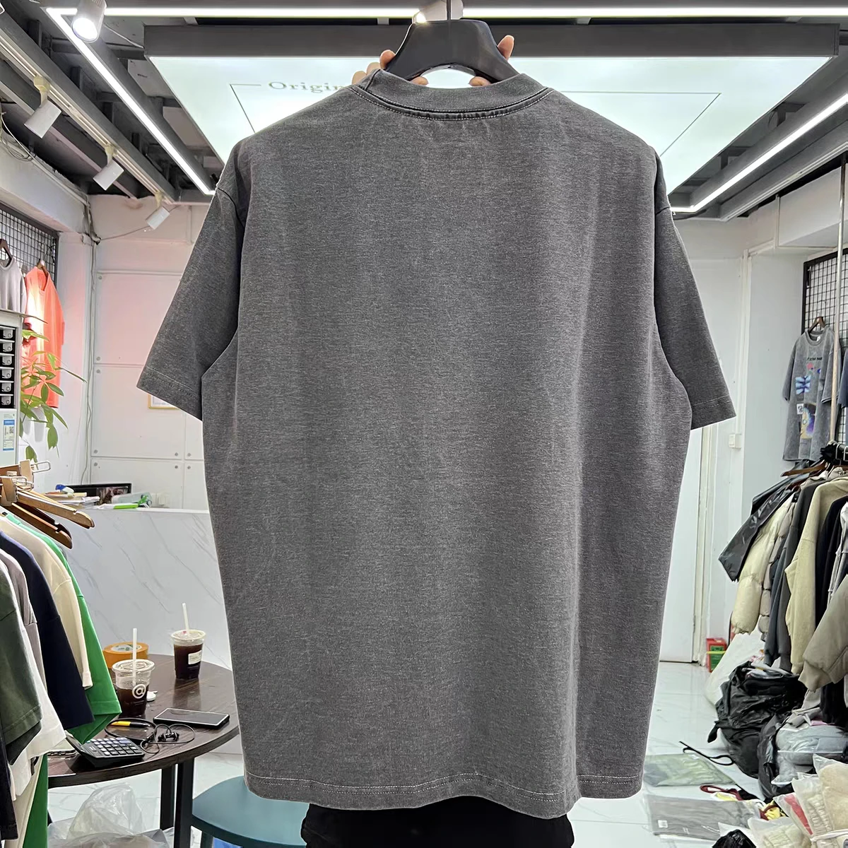 SAINT Retro gradient flame letter print T Shirt Men Women Tee Tops T-Shirt