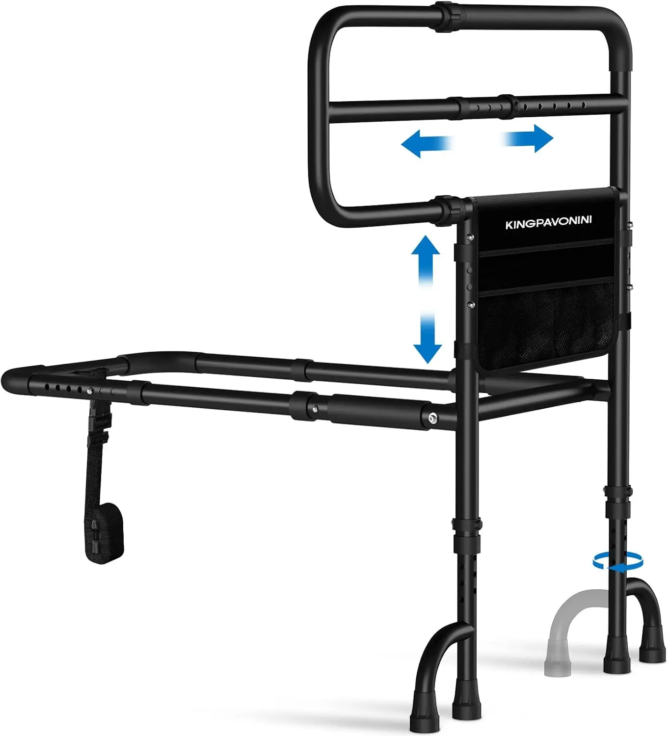 

Elderly Bed Rails with Adjustable Handles, ASTM Compliant Safety Railings for Seniors, Supports 400 lbs, Includes Storage Bag
