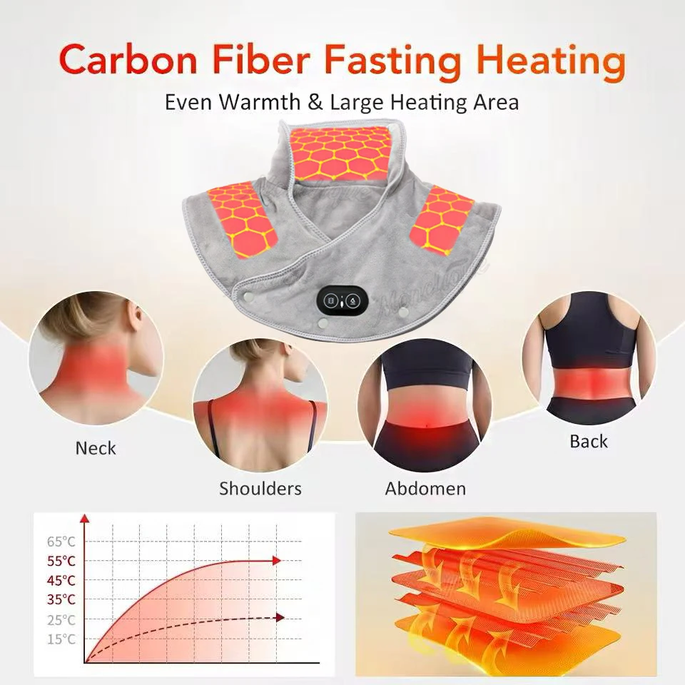 التدفئة الكهربائية الكتف وسادة الرقبة USB الحرارة الظهر التفاف 3 مستويات الساخن ضغط الظهر شال الرقبة الكتف سريع ساخنة وسادة مدلك