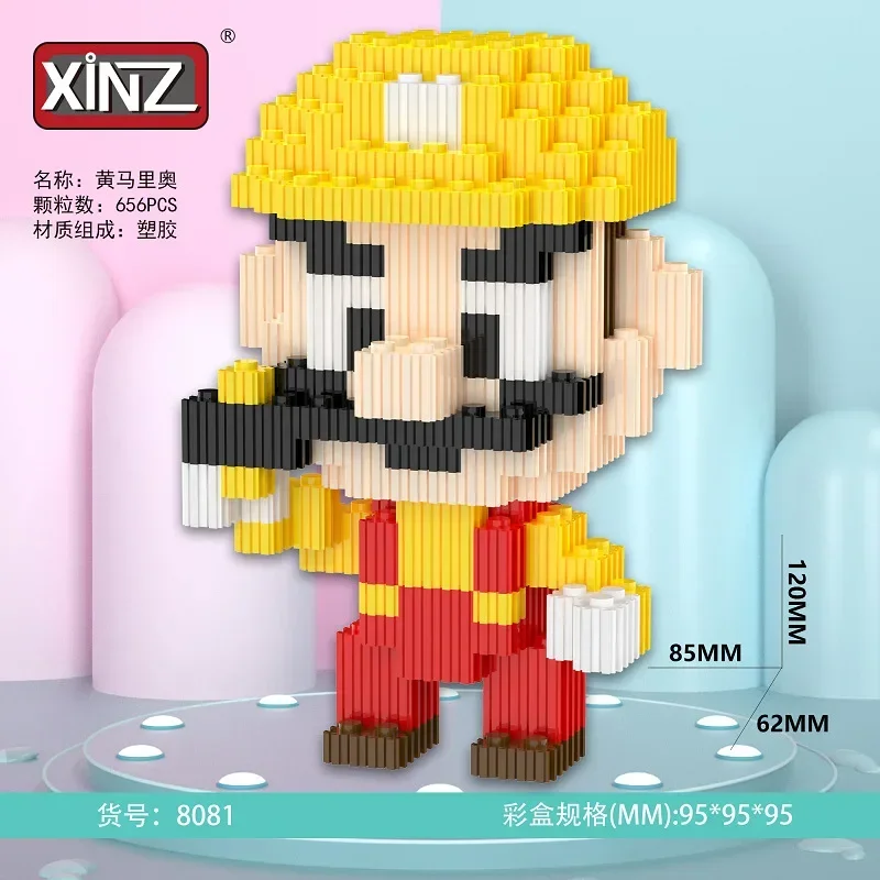 Super Mario Bros Xinz Building Blocks Bowser Peach Toad Luigi Yoshi DIY Figures Connection Mini Bricks Toys for Christmas Gift