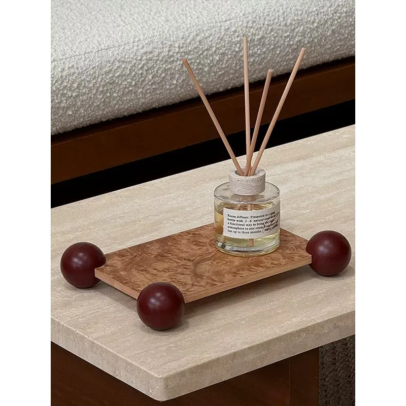 

Ancient-style aromatherapy tray wooden candle holder, side cabinet entrance, luxuriou elegant decorative item atmosphere effect