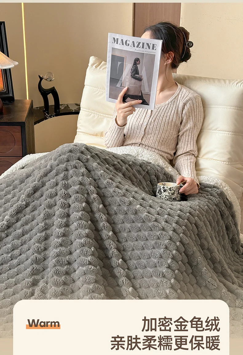 Thick Turtle Velvet Warm Autumn Winter Blankets for Bed Fluffy Soft Double Layer Plush Blanket Grade A Sherpa Fleece Sofa Throw