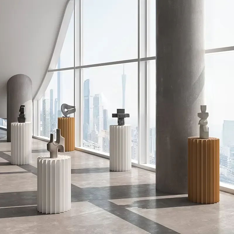 Wholesale Self-adhesive Large Bored Cylindrical Honeycomb Kraft Paper Display Food Risers-Foldable Column Rack Event Backdrop