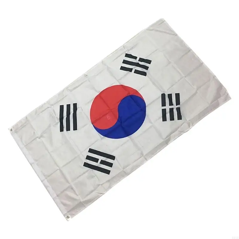 Flag coréen 5ft x 3ft tissu polyester doux pour décorations intérieures extérieures B95B