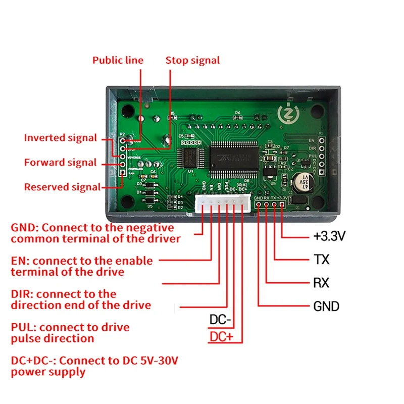 42 57 Stepper Motor Controller Positive And Reverse Angle Pulse Speed Control Board PLC Serial Communication