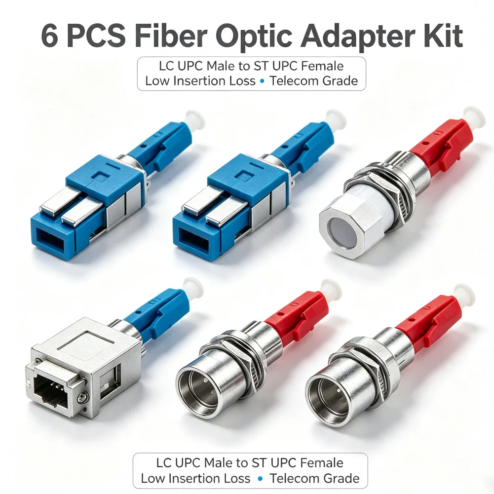 For Network Installation LC Male To ST Female Adapter Zirconia Ferrule Adapter Mixed Color High Dimensional Accuracy
