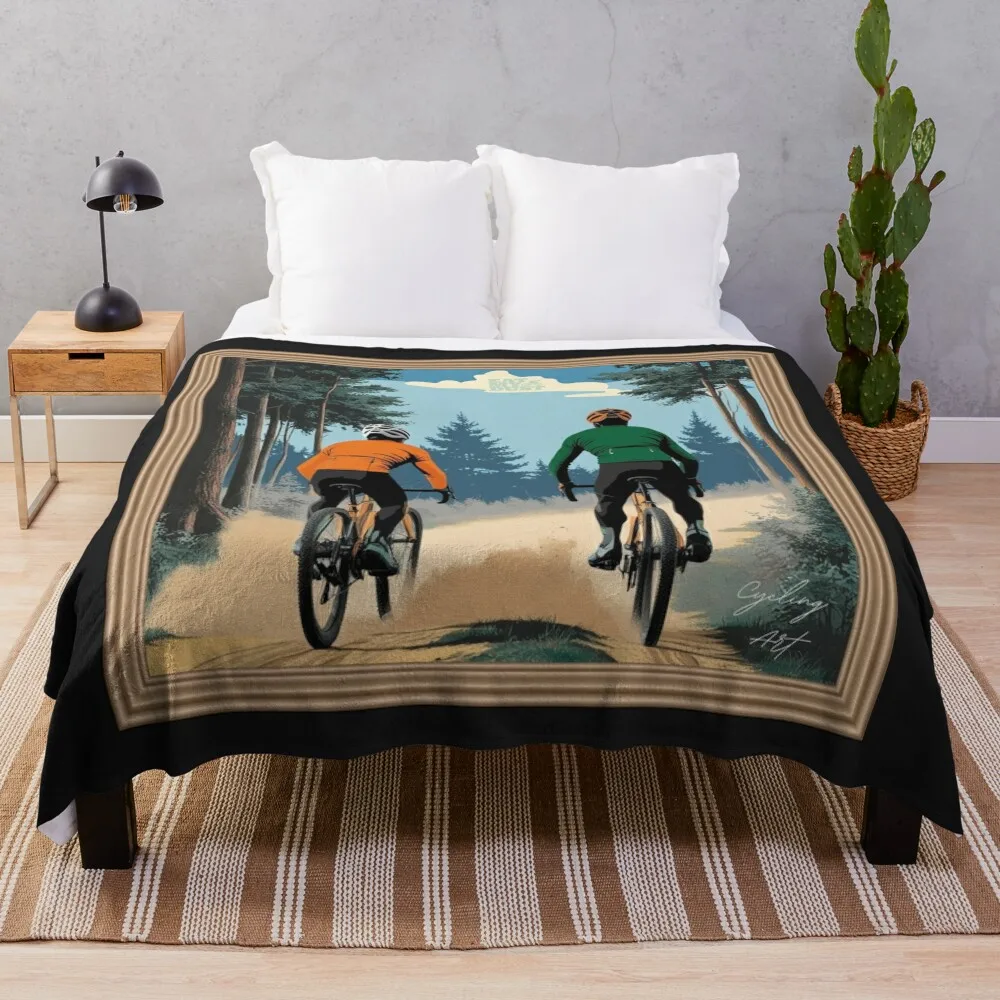 Cycling Art - Sunny Gravel Day Out - Eat My Dust Throw Blanket Baby warm winter Blankets