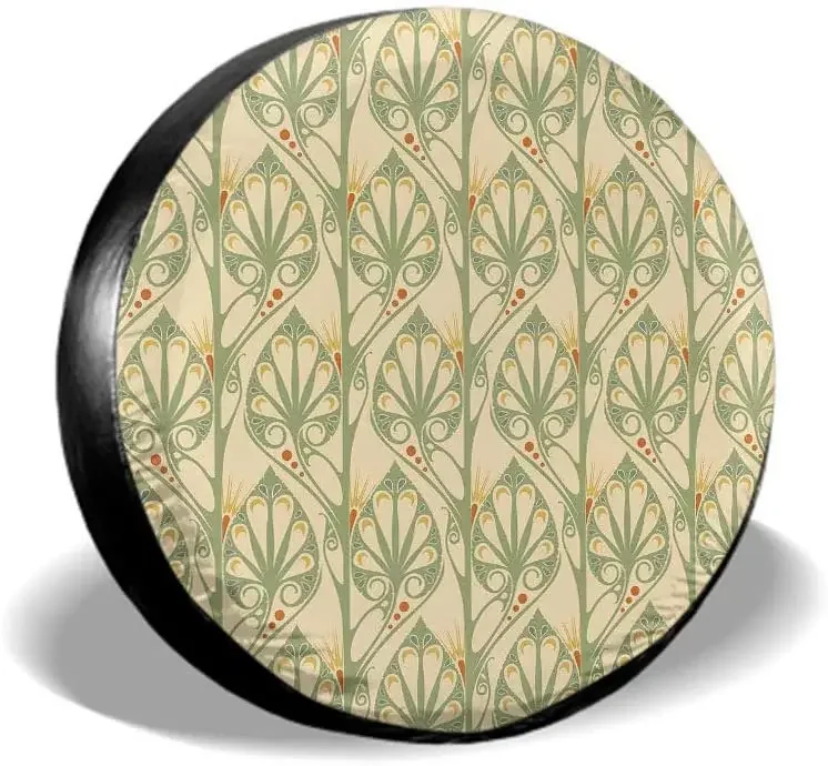 Watercolor Tropical Palm Trees Spare Tire Cover Painted in India Wheel Protectors Weatherproof Polyester Tire Case