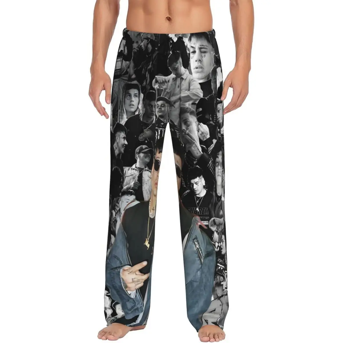 

Custom Men Duki Rapper Rockstar Music Pajama Pants Print Sleep Sleepwear Bottoms with Pockets