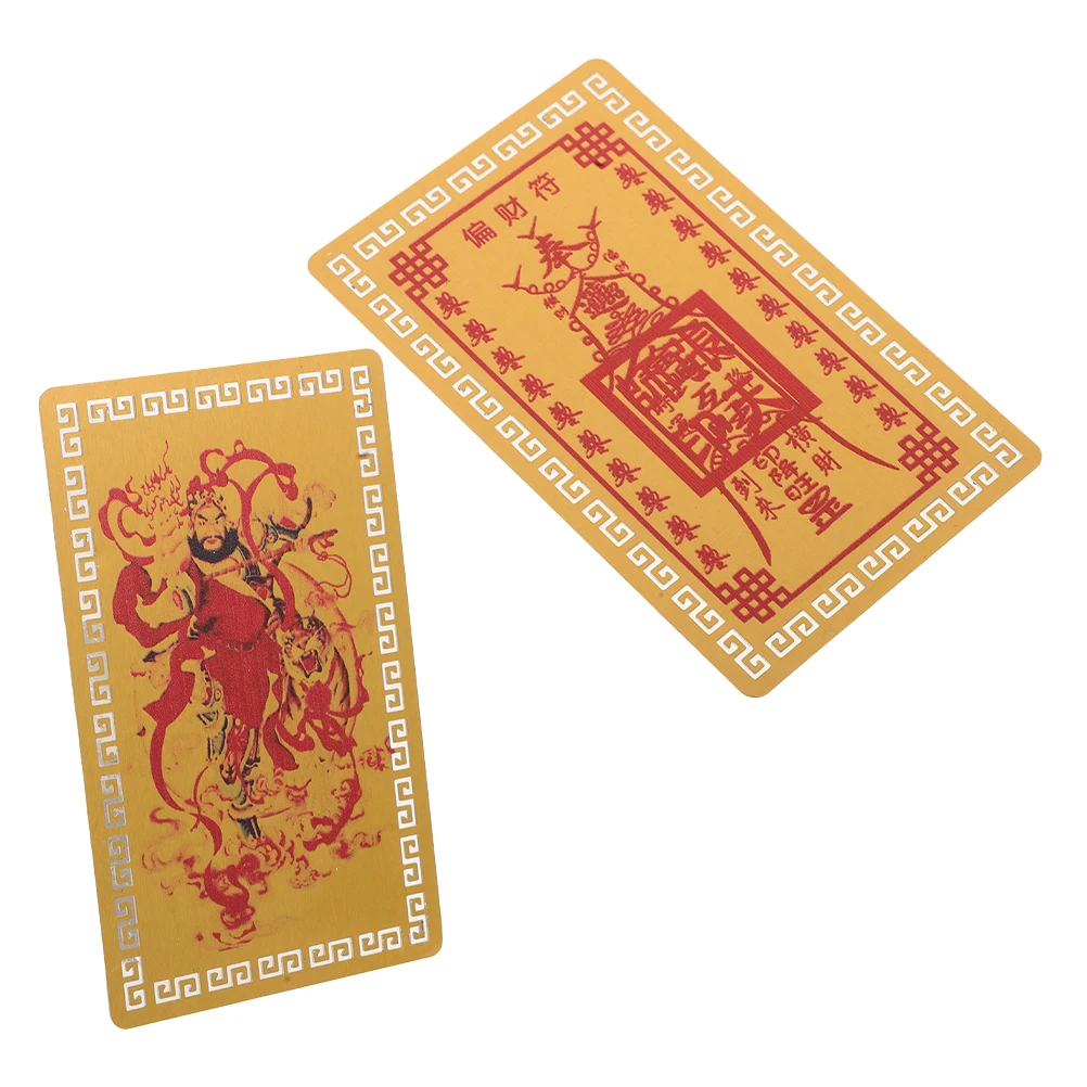 

2 Pcs Wealth Metal Cards Aluminum-magnesium Alloy Amulet Decor Taisui Cards Feng Shui Lucky Buddha Statue Card 2025 Auspicious
