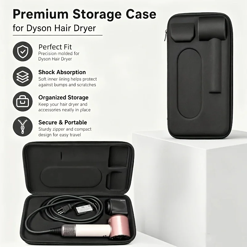 Dyson Supersonic HD19 Hair Dryer Carrying Case EVA Hard Shell Portable Travel Storage Organizer Protective Shockproof Case - view 3
