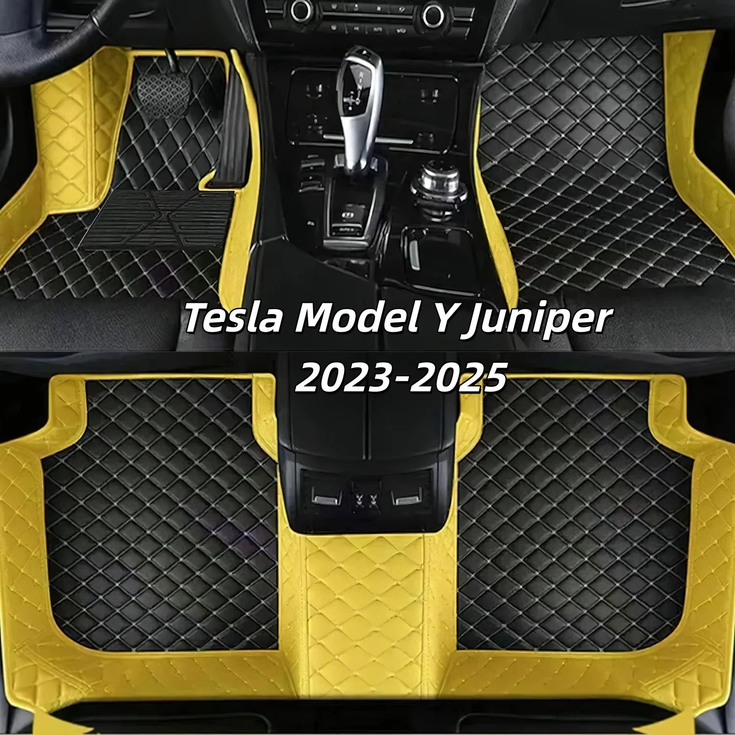 

Accessories Auto leather carpet pads for Tesla Floor Mat Model Y Juniper 2021-2025 Custom car floor mats vehicle foot mat rugs