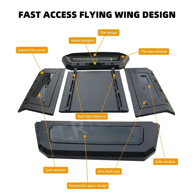 Car Accessories Hardtop Pickup Truck Canopy Camper Shell Rear Storage Cover Fit Foton Tunland Rear Cargo Bed view 5