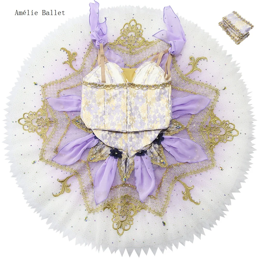 B23076 Lilac Professional Ballet Tutu Custom Made Pancake Tutu for Girls & Women Performance or Competition Dancing Dress