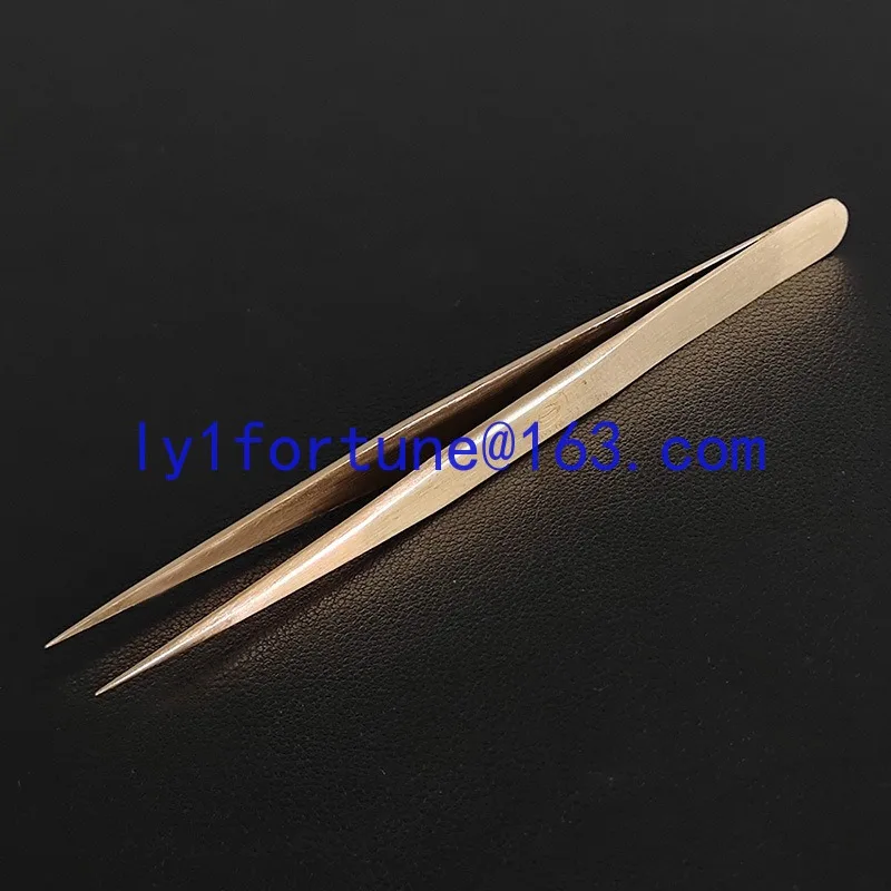 Special tool for repairing watches, brass precision anti magnetic tweezers, hand polished sharp tweezers without damaging parts