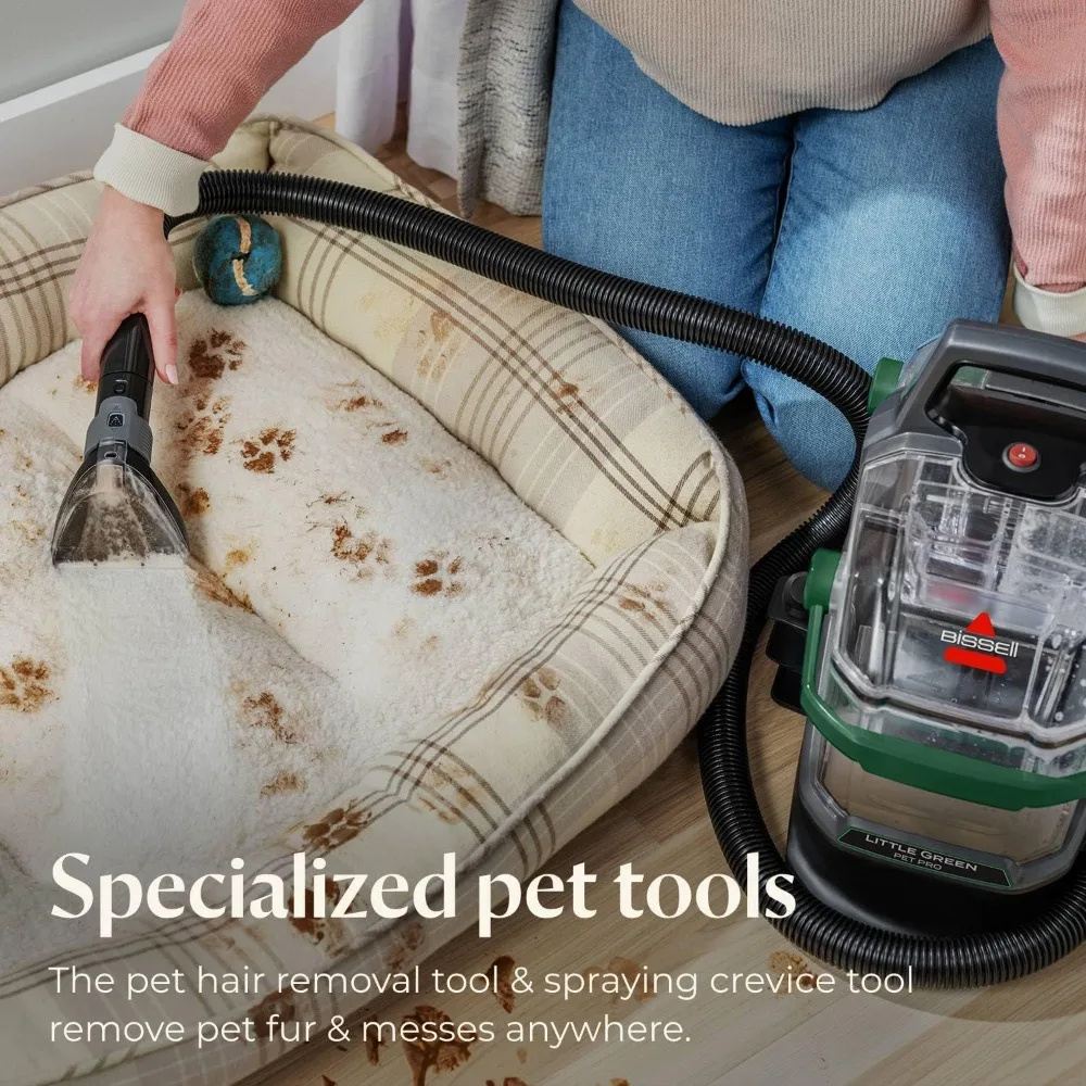 منظف السجاد المحمول Little Green Pet Pro، منظف السجاد والمفروشات العميق، تفاصيل السيارة/السيارات