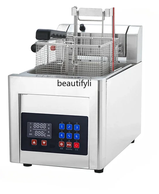 

Automatic lifting fryer Commercial electric intelligent fryer Single cylinder timing chicken chop French fries machine