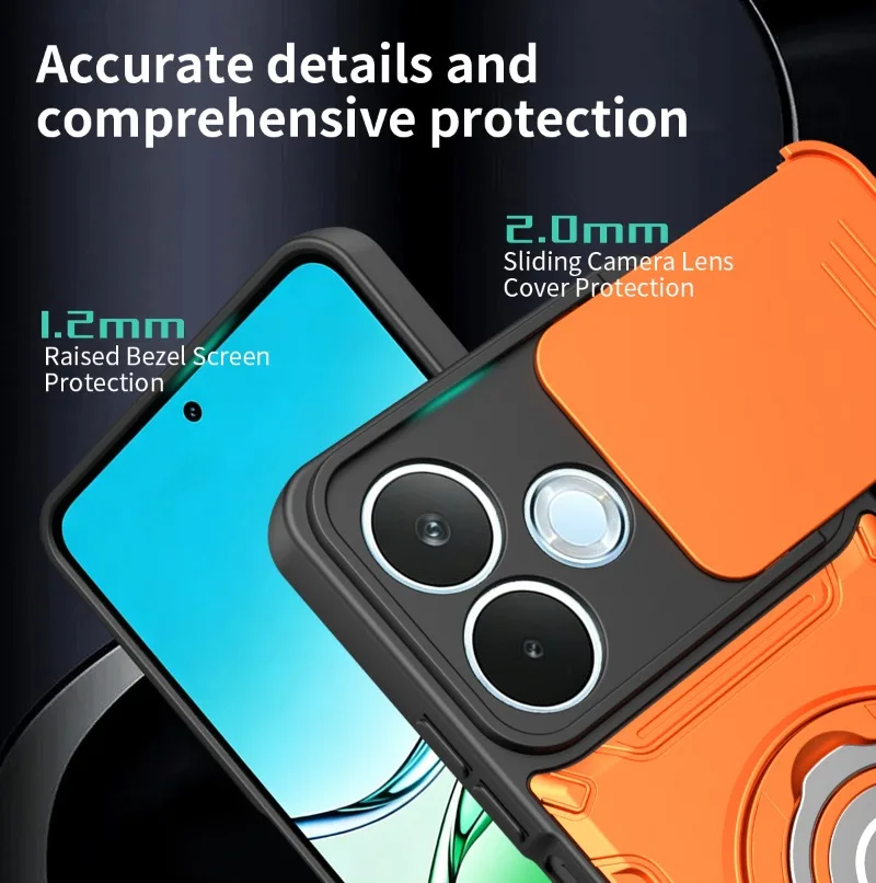 Armor Shockproof Hard Case For Huawei Honor 600 E Lite X80i Honor 500 Smart Slide Lens Protection Magnetic Ring Holder Cover view 5