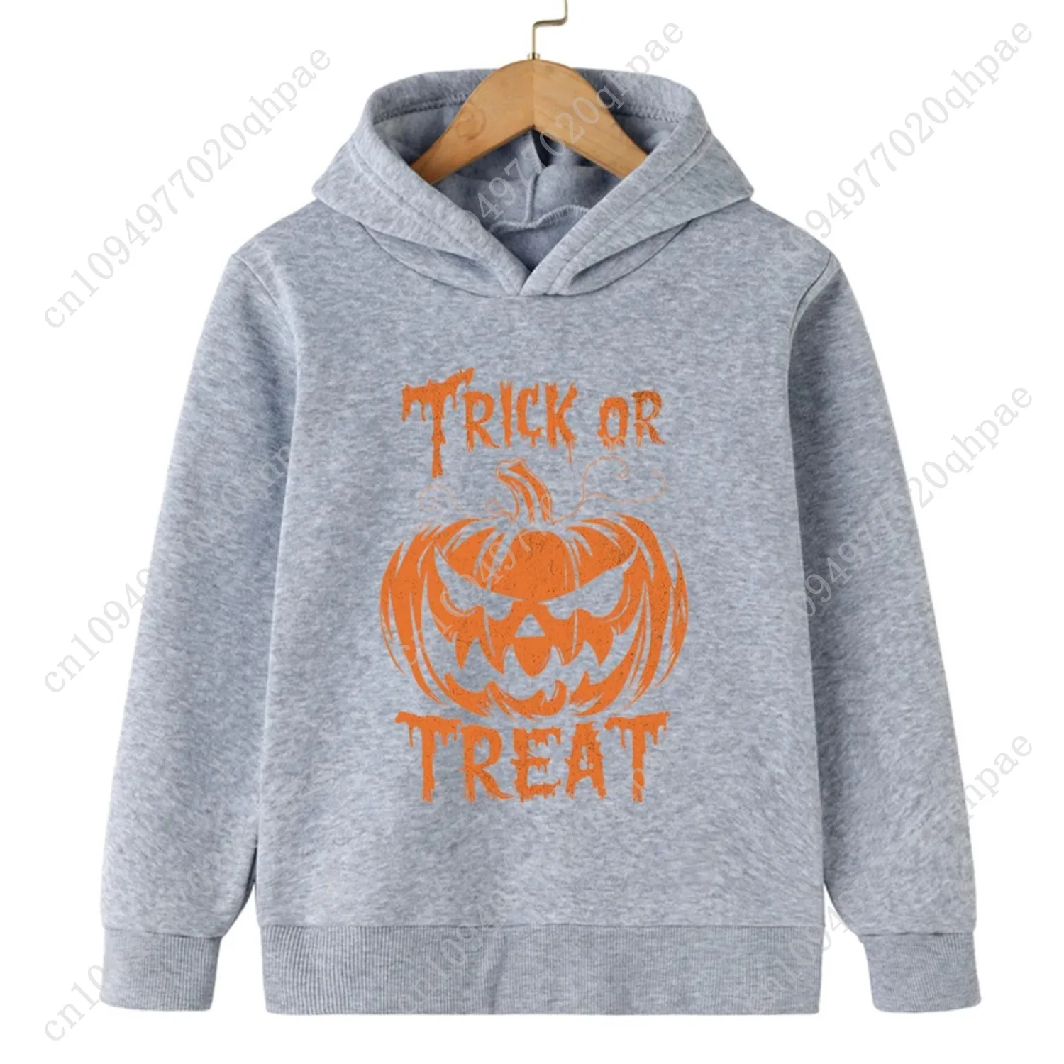 2025 Abstract Street Children's Warm Sweatshirt Halloween 2D Boys and Girls Hooded Sweatshirt Autumn and Winter Warm Fashion